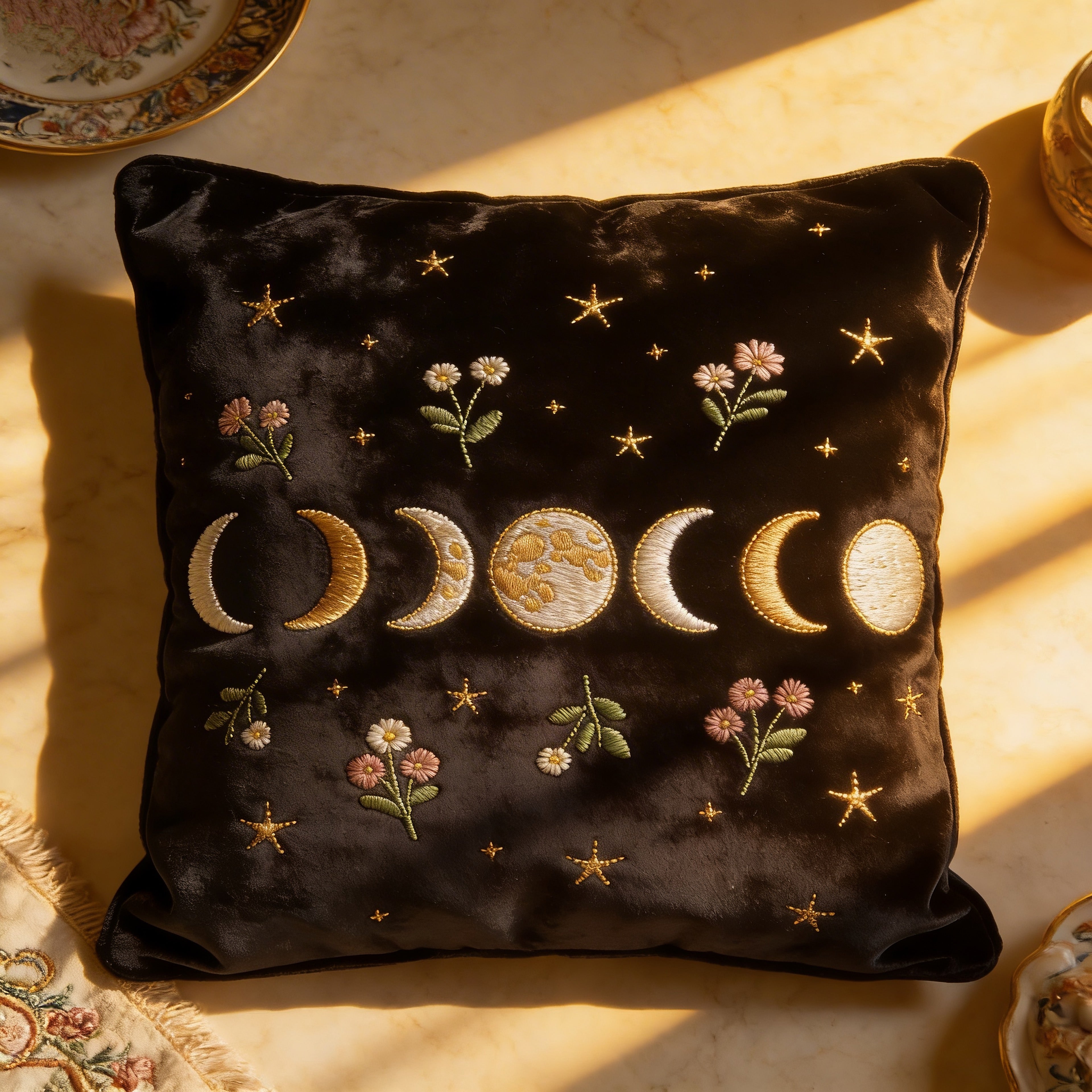 Moon Phases Throw Pillow