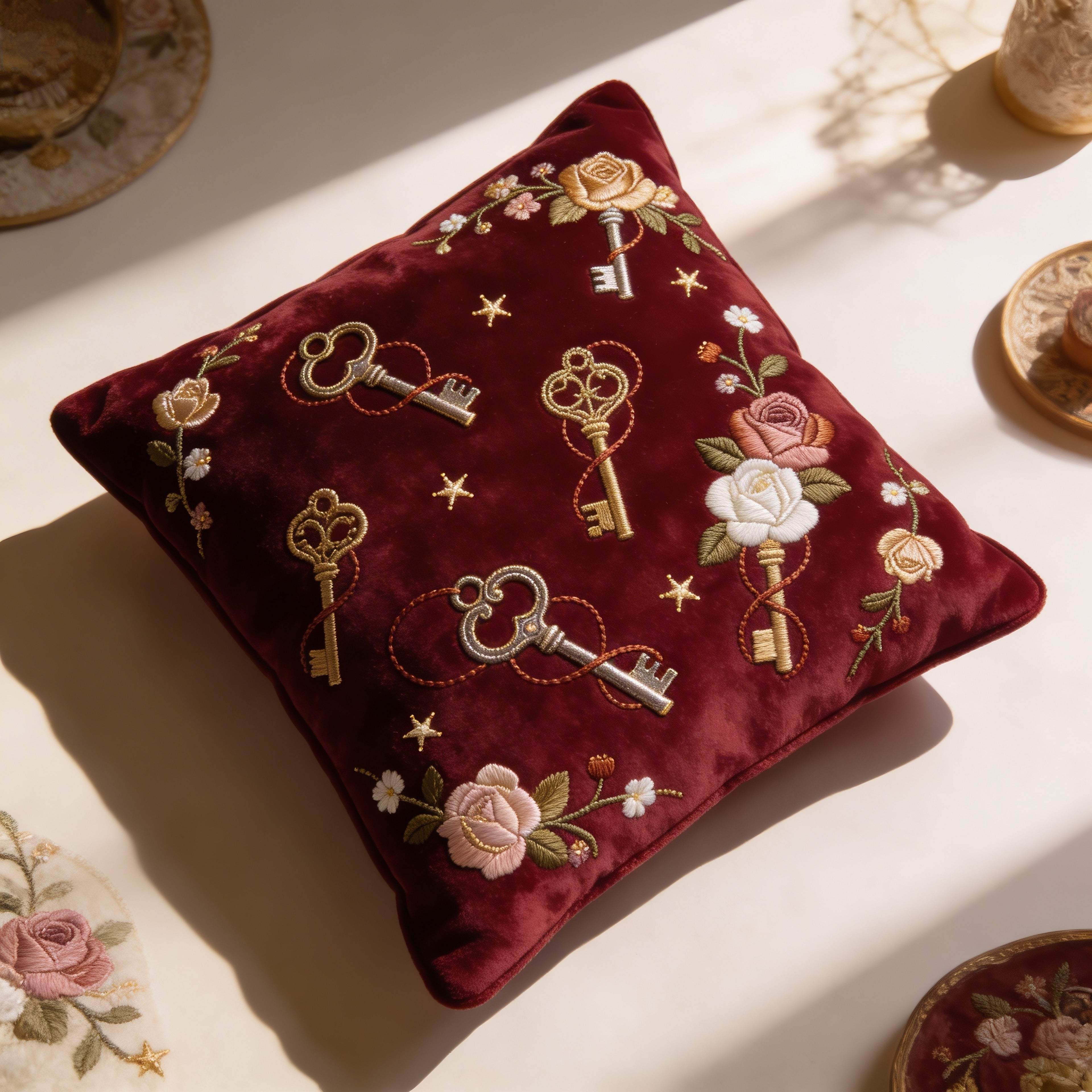 Love Keys Throw Pillow