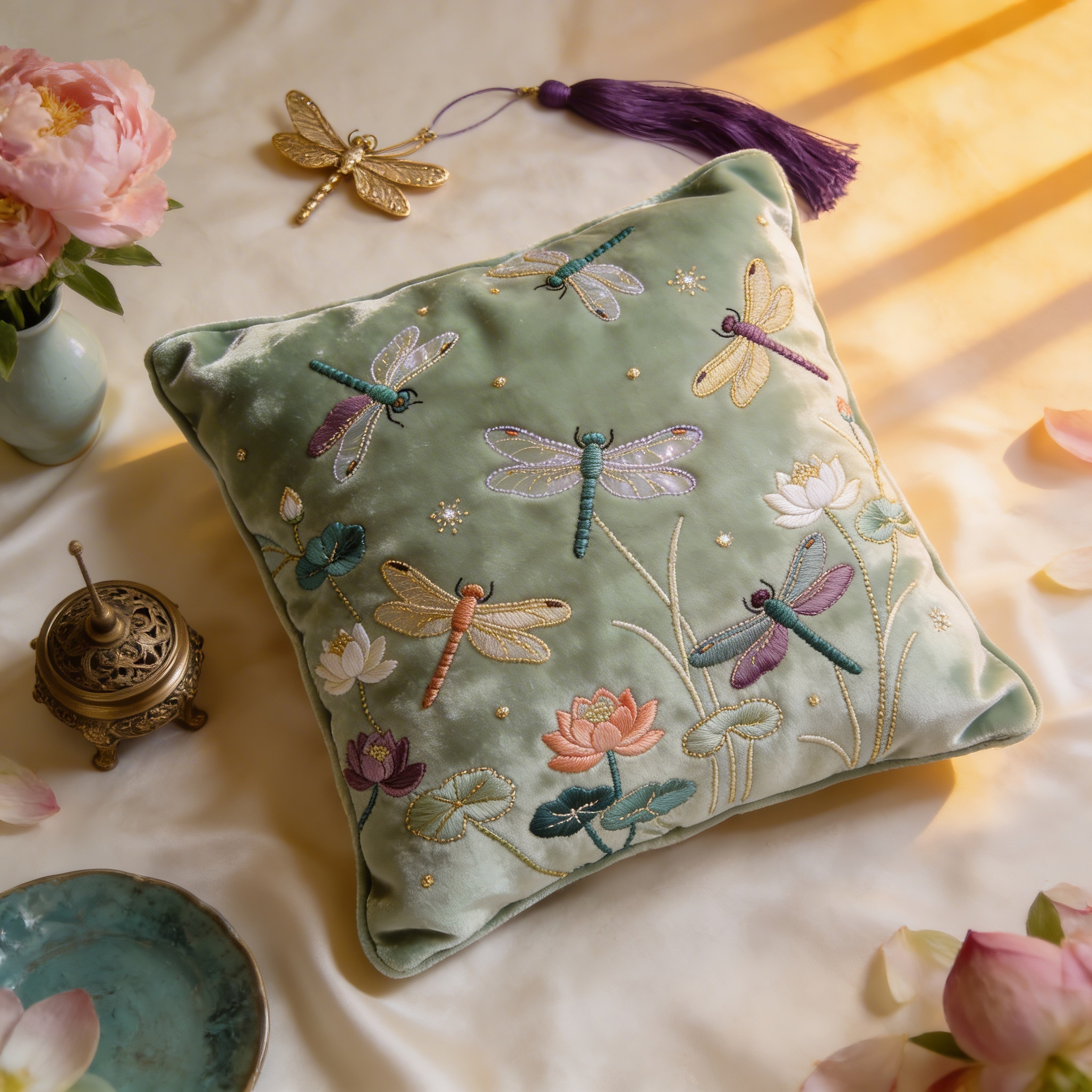 Dragonfly Throw Pillow