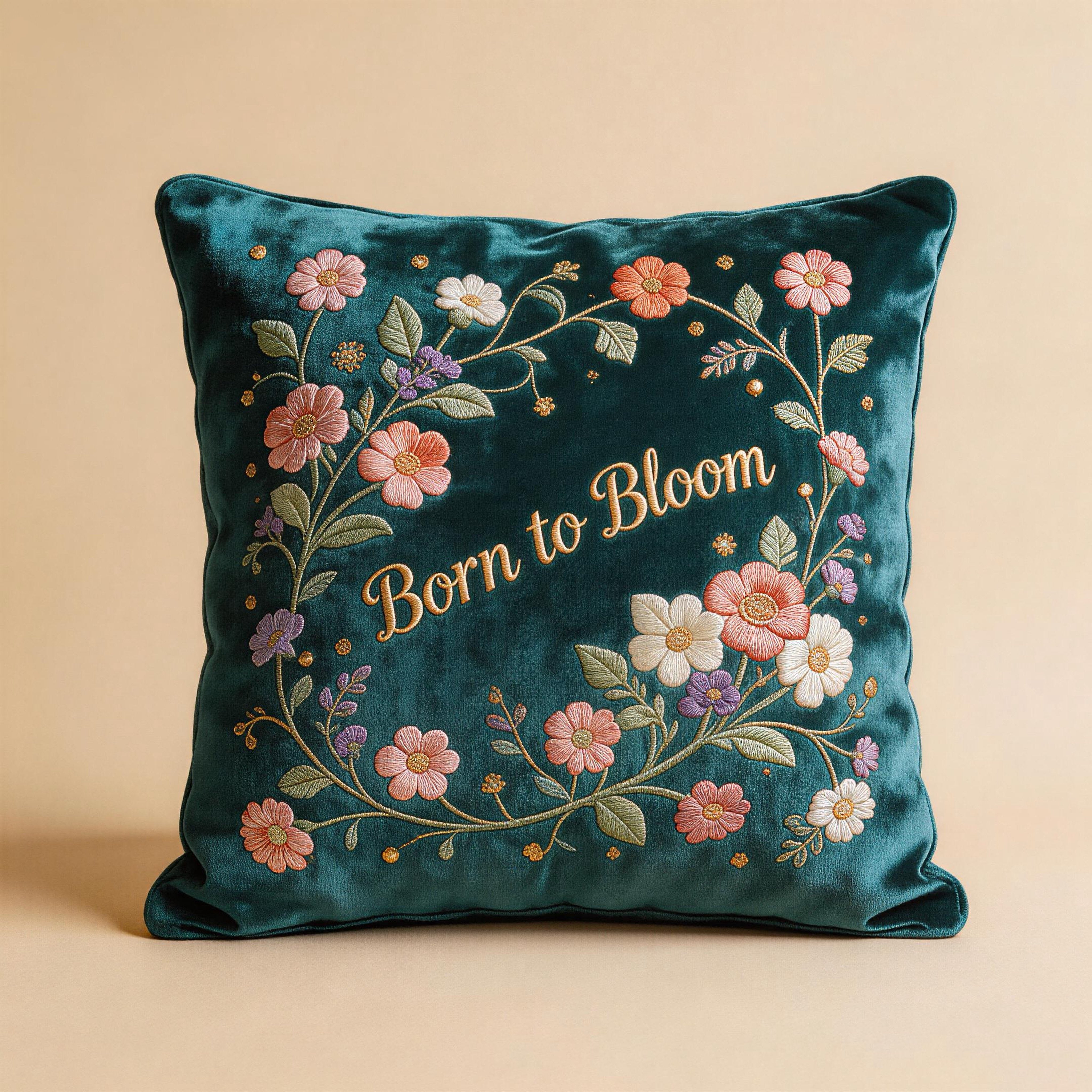 Born To Bloom Throw Pillow