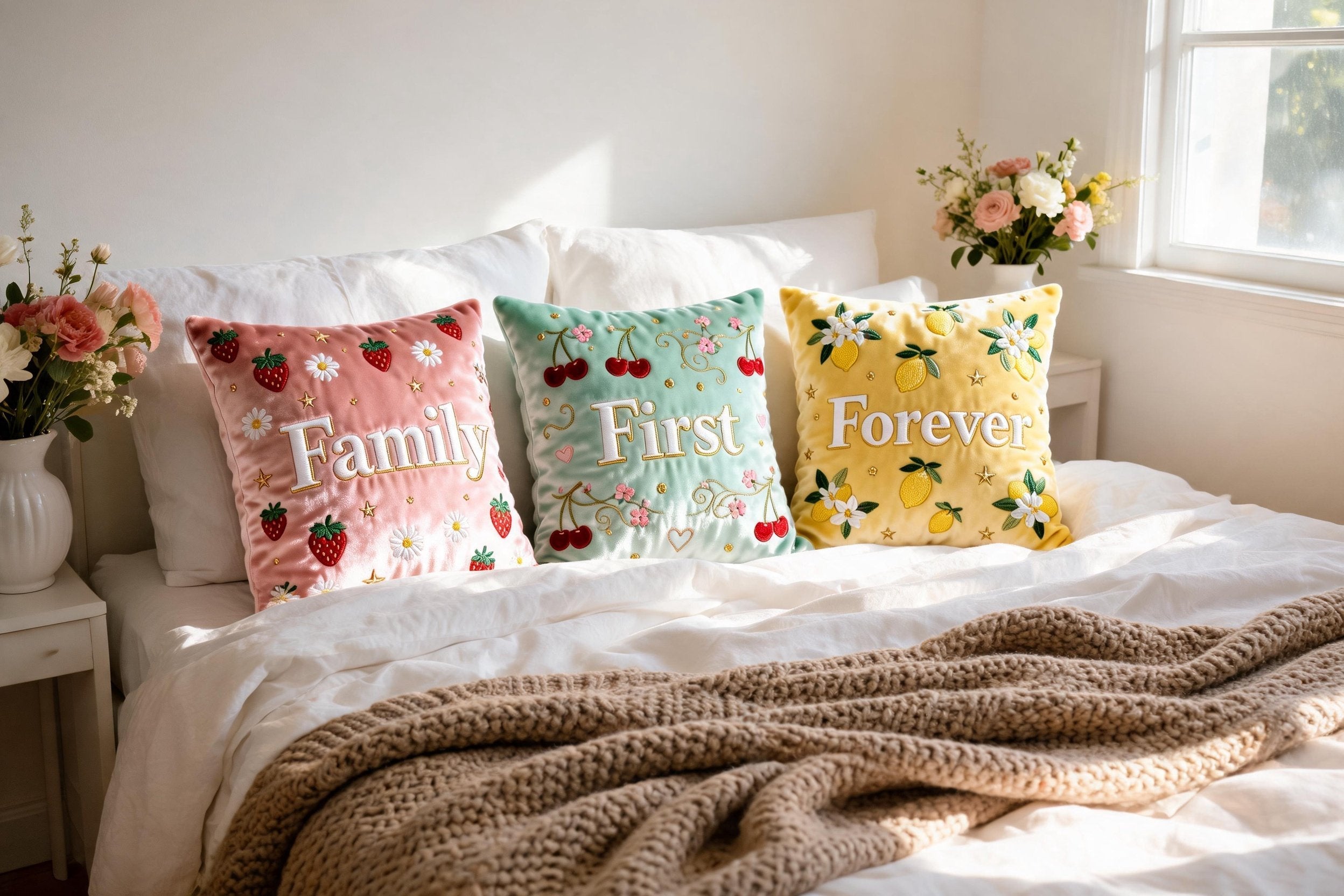 Family Forever Throw Pillow Set