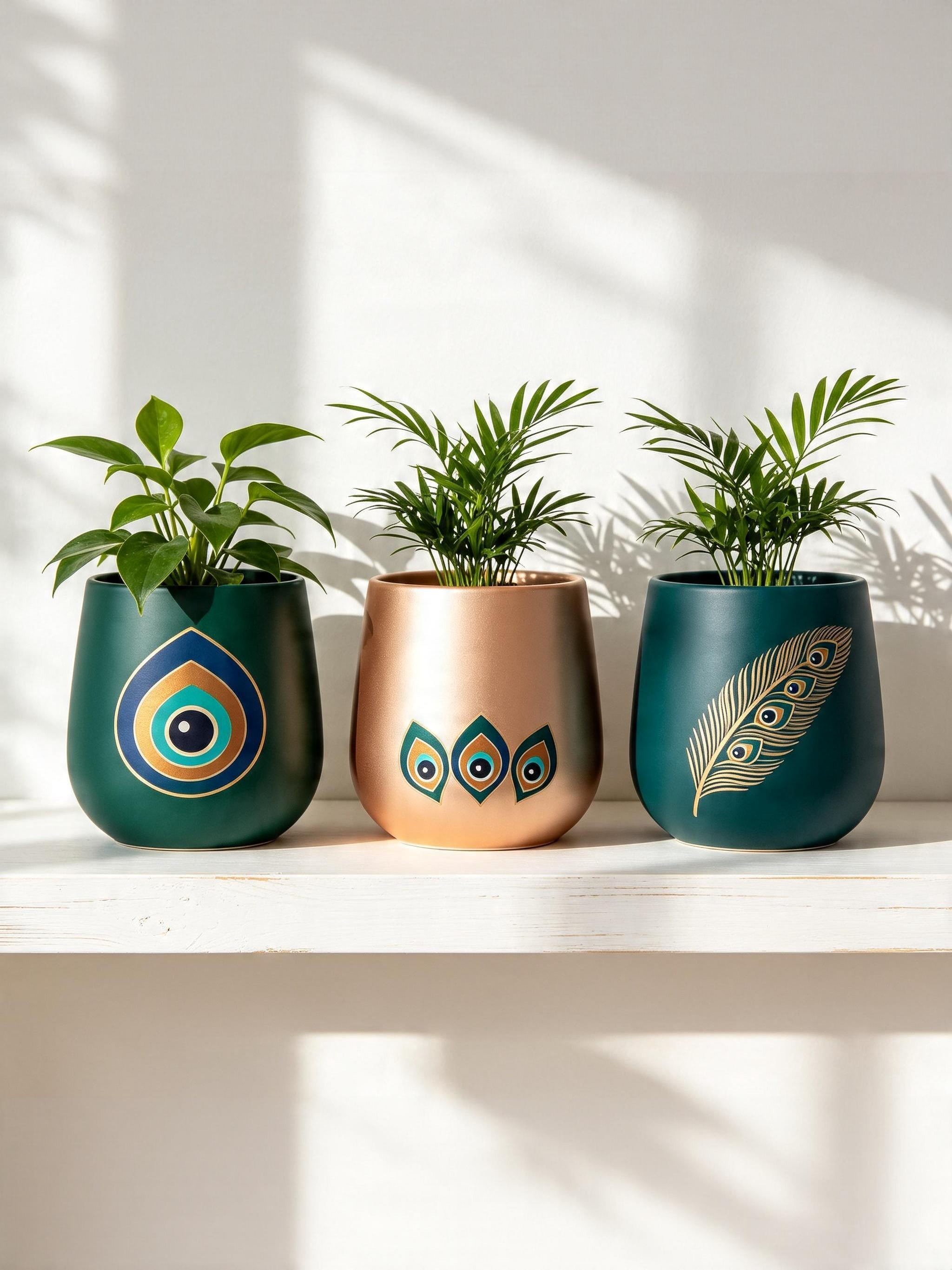 Peacock Eye Planter (Set of 3)