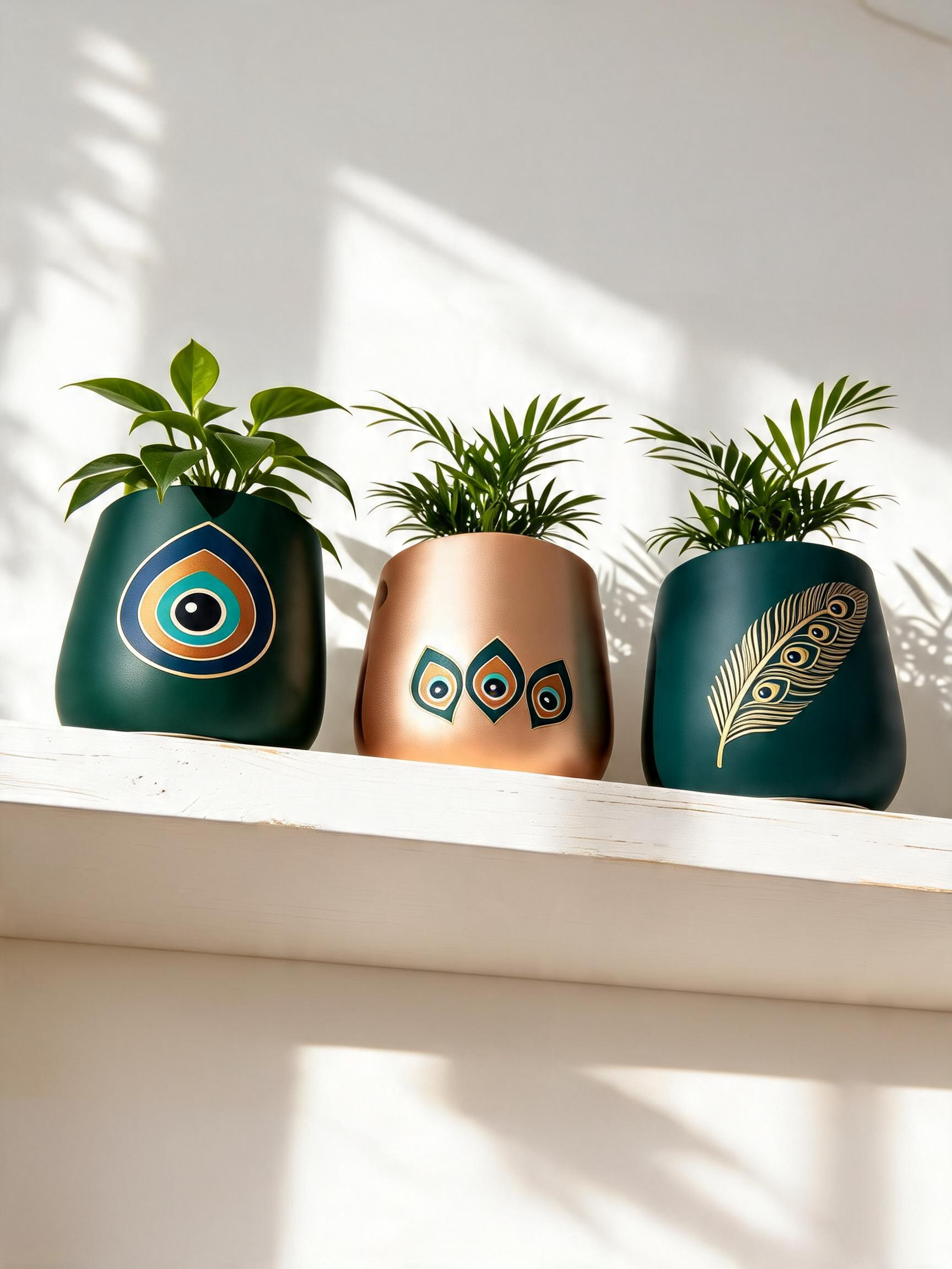 Peacock Eye Planter (Set of 3)